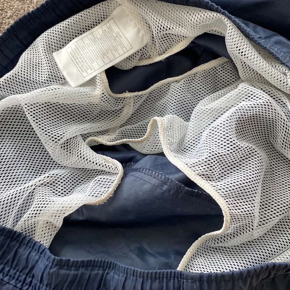 Nike Navy Blue Swim Trunks Drawstring Mesh Lined Athletic Shorts SIZE M